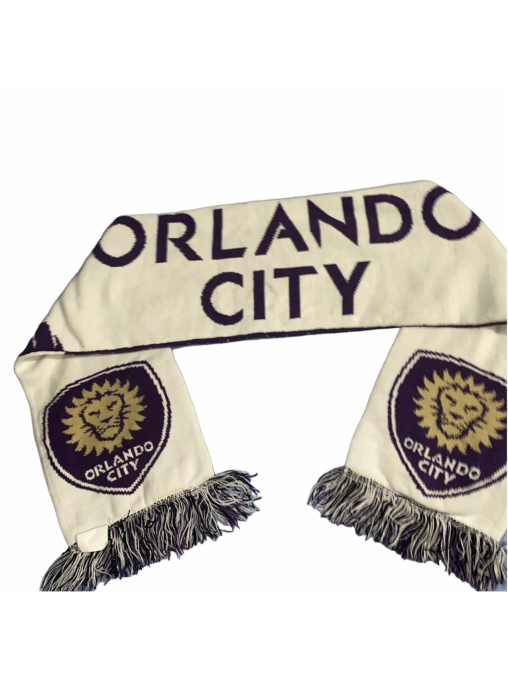 Orlando City Soccer Scarf One Size White and Purple